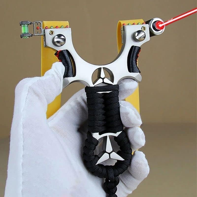 Premium Metal Slingshot with Laser Sight & Spirit Level