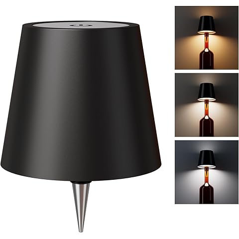 Wireless Bottle Lamp - 3 Color Touch Control, (Rechargeable)