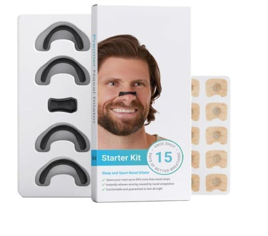 Breathing Nasal Strip Starter Kit (15 Pack)  Oxygen Booster (BLACK)