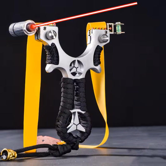 Premium Metal Slingshot with Laser Sight & Spirit Level