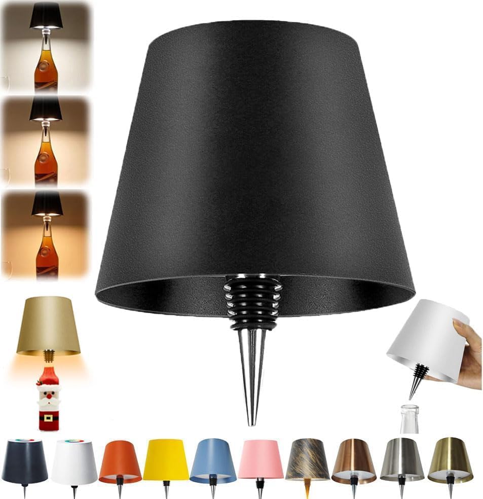 Wireless Bottle Lamp - 3 Color Touch Control, (Rechargeable)